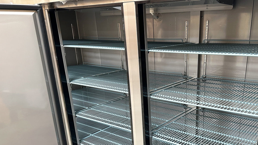 NSF Reach In Three Door Refrigerator SS interior D83R