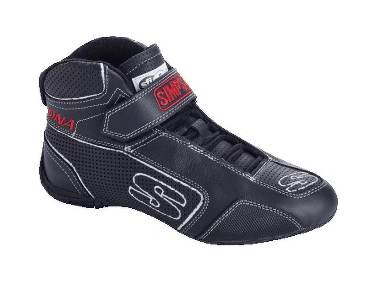 Simpson Racing DA120W DNA Racing Shoes Adult 12 Black/White Pair