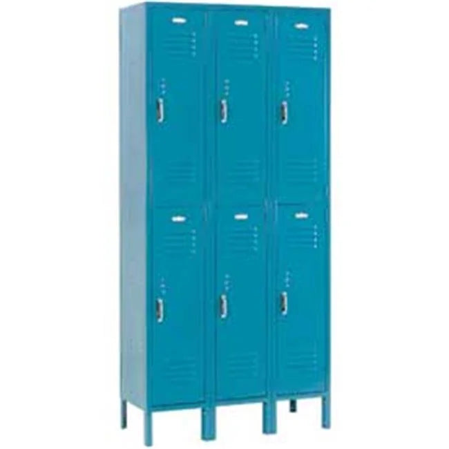 Global 652079BL 12 x 18 x 36 in. Paramount Double Tier 6 Door Ready to Assemble Locker, Blue