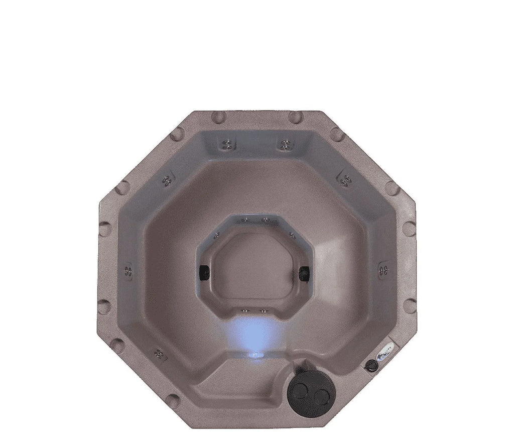 Aqualife Lagoon 8 Seater Hot Tub Spa with 20 Jets, LED lighting & Tub Shield Millstone Brown