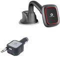Magnetic Mount Holder w Retractable Car Charger M1D for Nokia 8, 3.1 Plus - OnePlus 5T, 6, 6T, 7 Pro - Razer Phone 2 - RED Hydrogen One - Samsung Galaxy S9 Plus, S8+ S8, S10e S10 Plus active