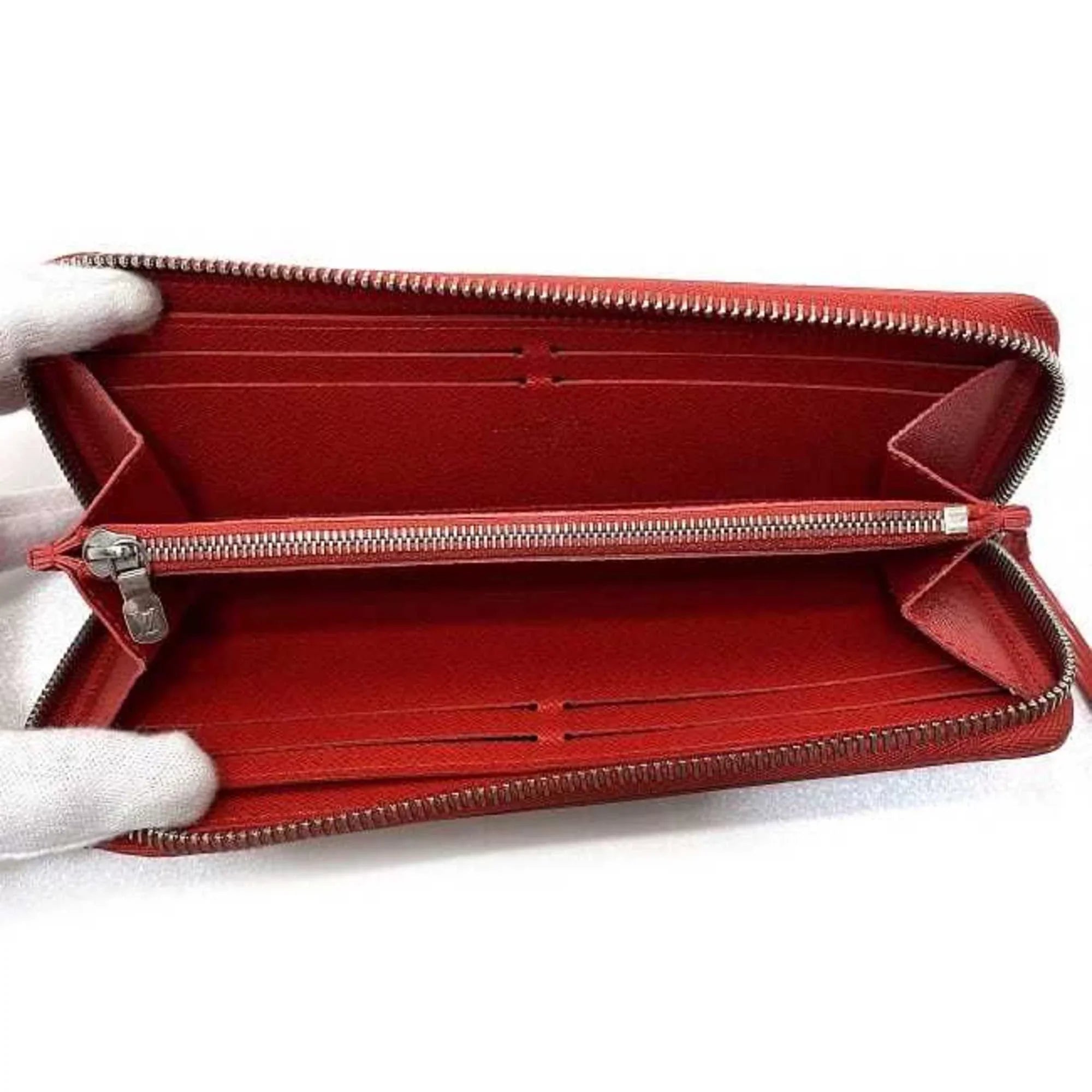 Pre-Owned Louis Vuitton Long Wallet Portefeuille Clemence Red Coquelicot Epi M60913 Leather MI1115 LOUIS VUITTON LV (Good)