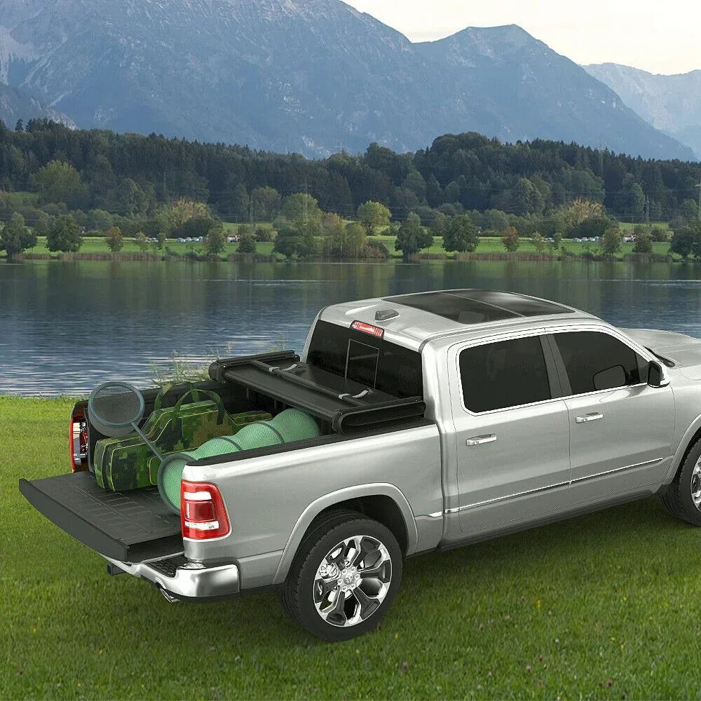 Ledkingdomus 5.7 ft Bed Soft Roll up Truck Bed Tonneau Wrap for 2009-2023 Dodge Ram 1500 Without Rambox