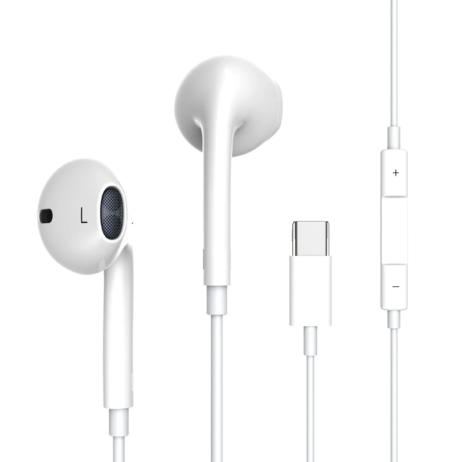 Wired USB Type-C Stereo Earbuds Headphones For iPhone 15 Pro Max,Plus,iPad Pro