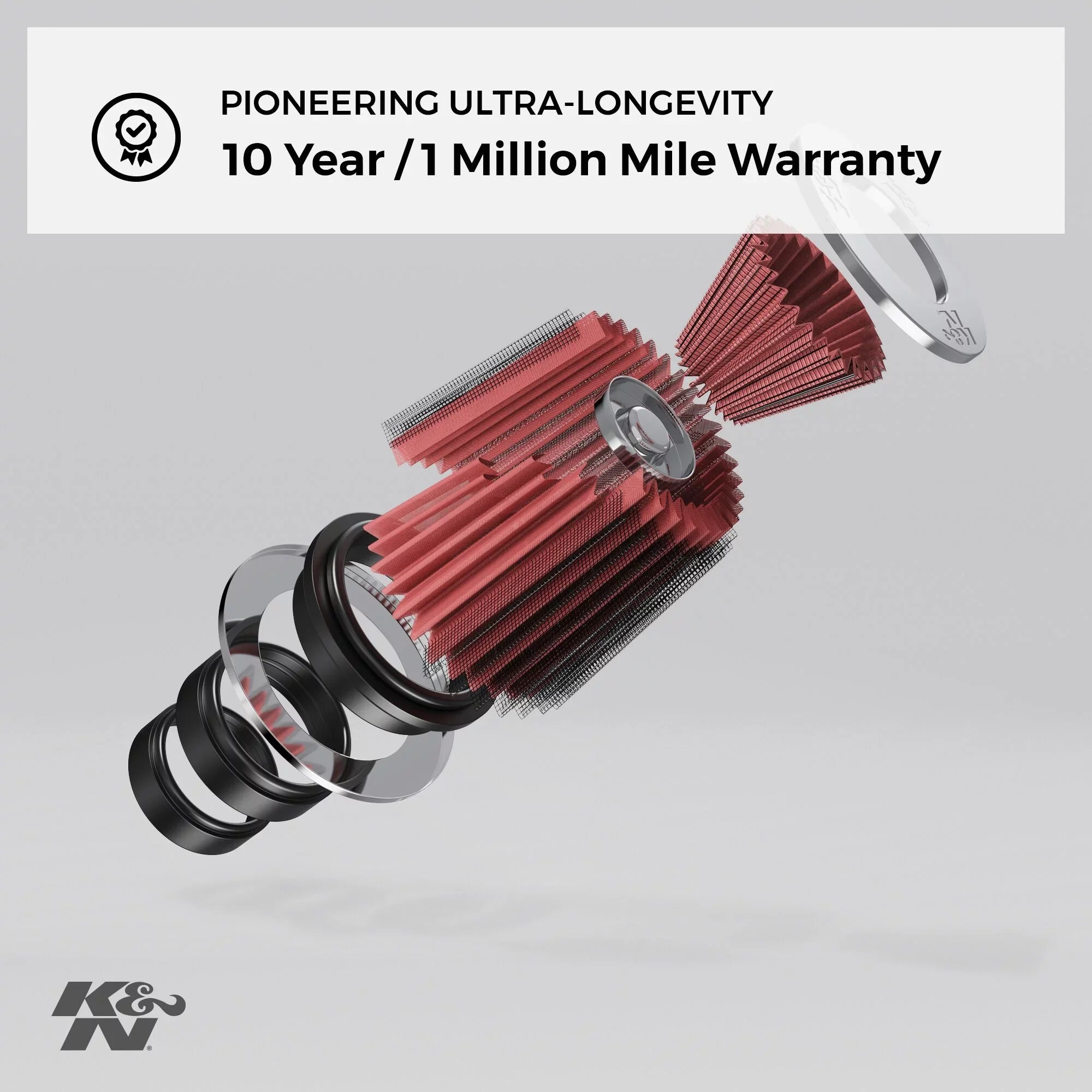 K&N Universal Clamp-On Air Filter: High Performance, Premium, Washable, Replacement Engine Filter: Flange Diameter: 2.4375 In, Filter Height: 5 In, Flange Length: 0.625 In, Shape: Round, RU-0840