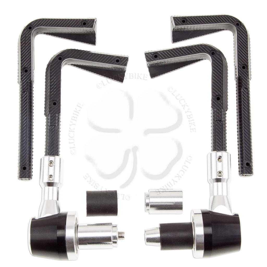 Silver Lever Guard 7/8" & 6mm CNC Race Universal Hand Block PVC Bar End
