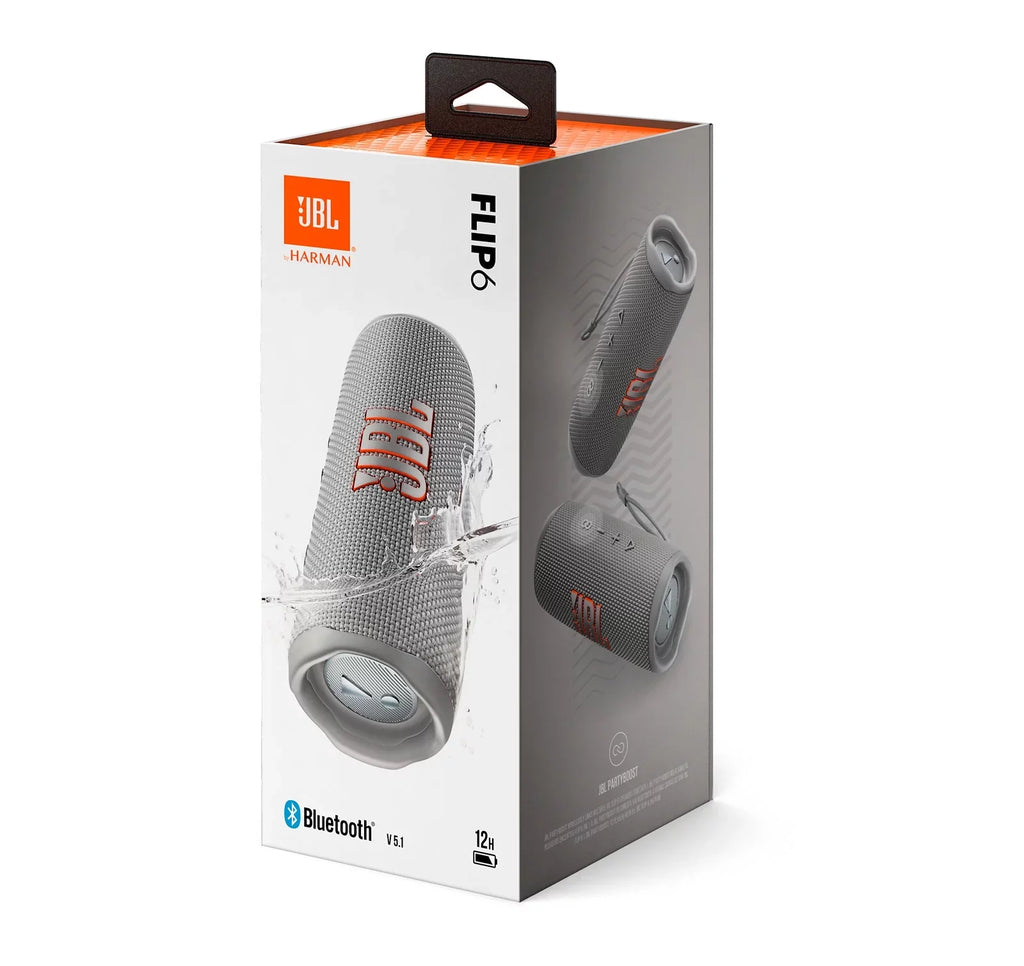 Open Box JBL Flip 6 Gray Portable Bluetooth Speaker