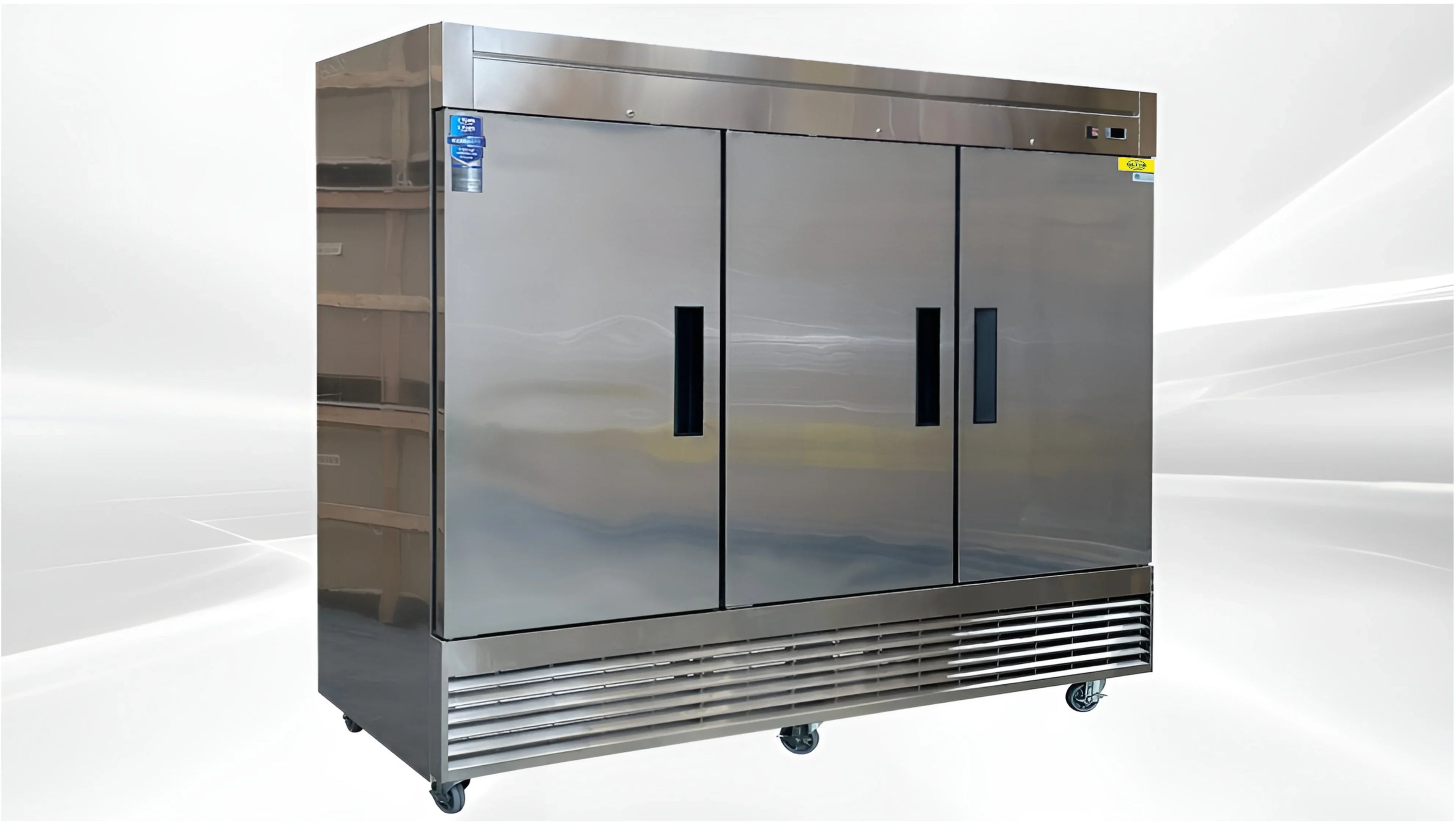 83 in. Commercial Upright Reach-In Three Door Refrigerator in Stainless Steel 64.8 Cu. ft.