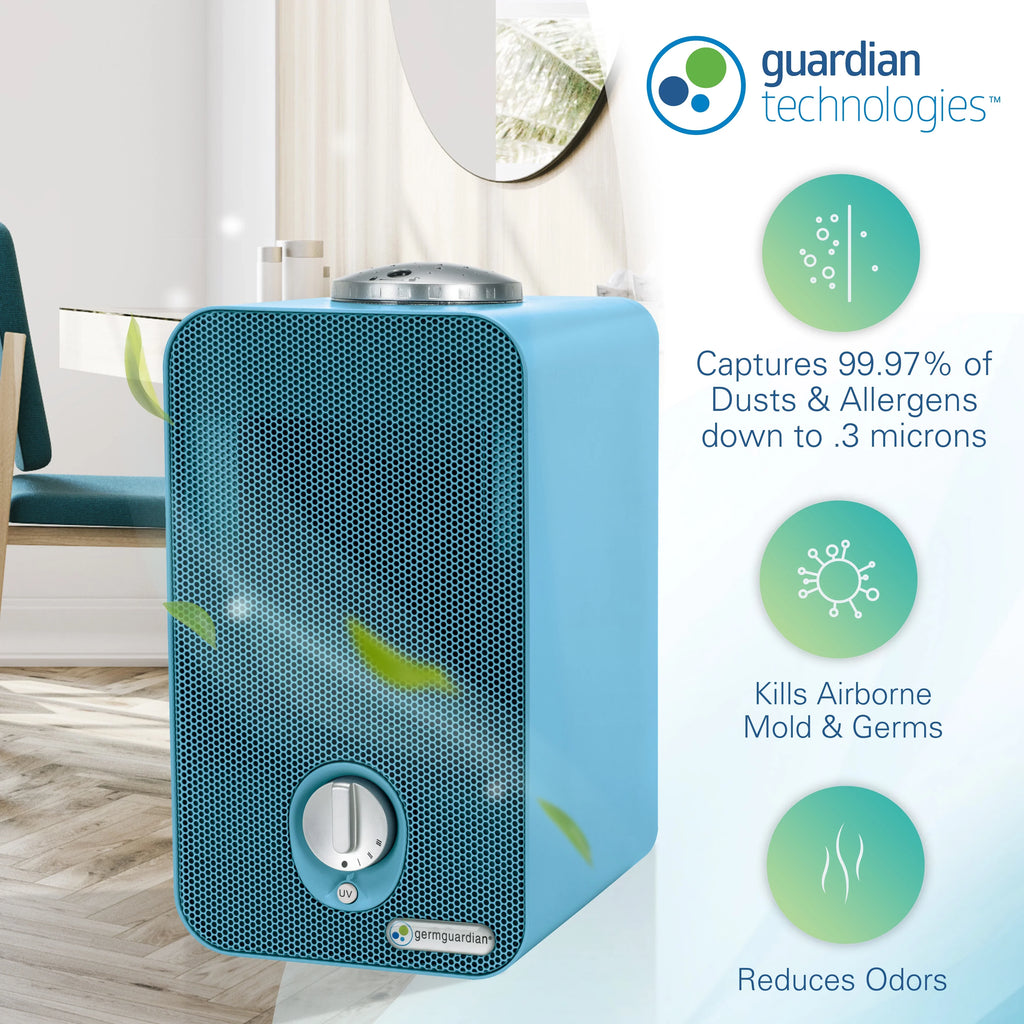GermGuardian Air Purifier with HEPA Filter, Night Light Projector, UV-C, 54 Sq. ft., AC4150BLCA