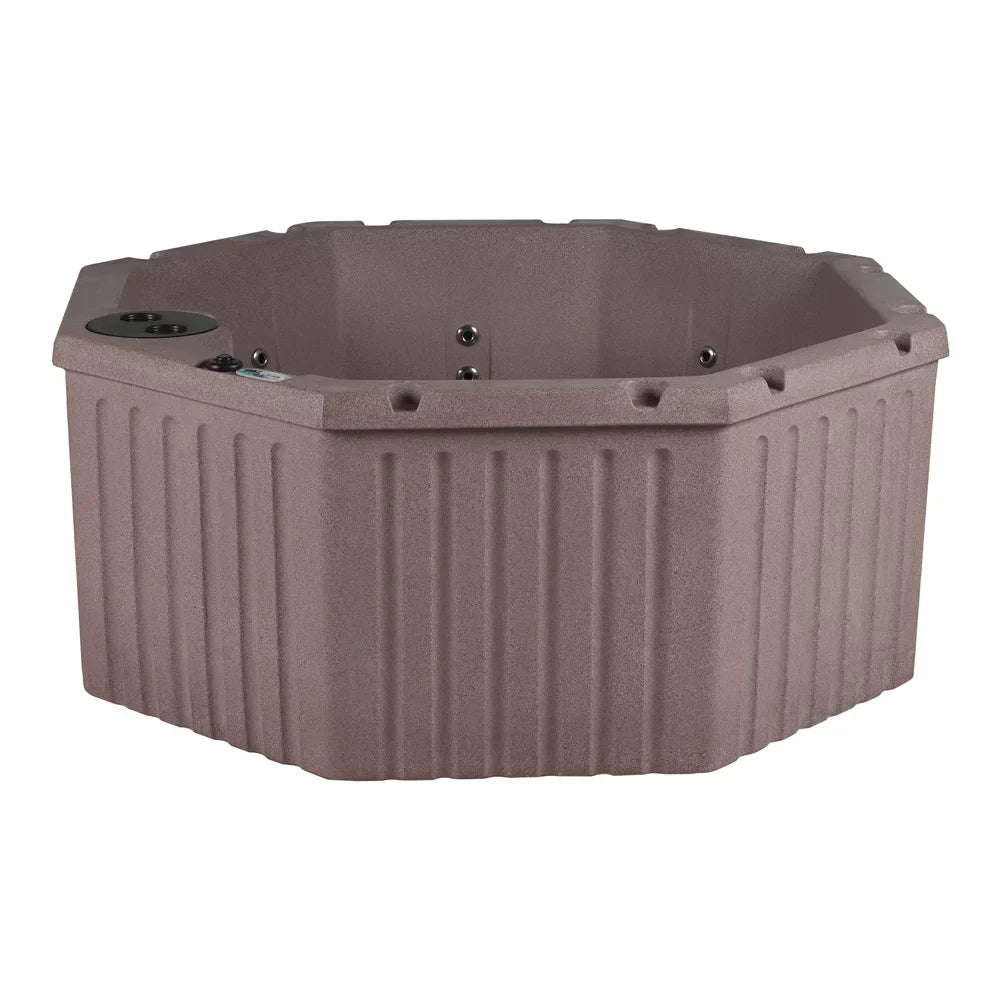 Aqualife Lagoon 8 Seater Hot Tub Spa with 20 Jets, LED lighting & Tub Shield Millstone Brown