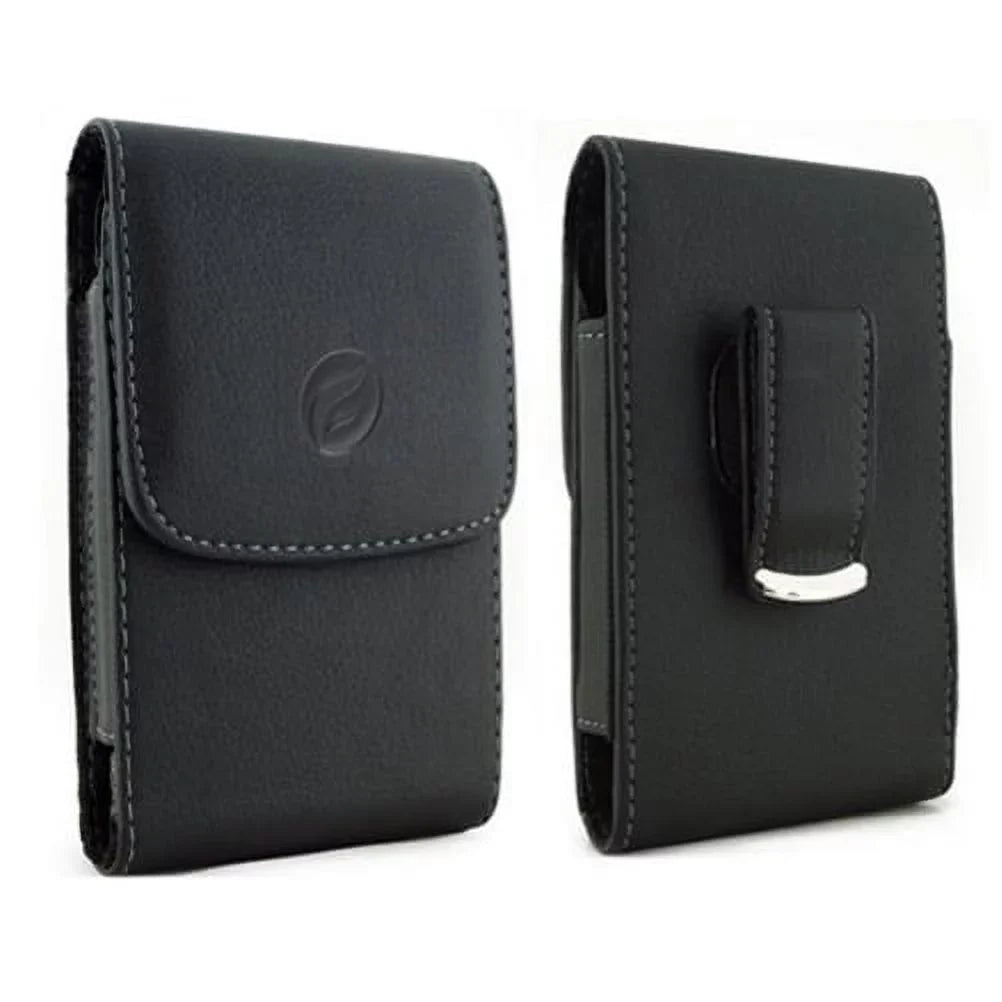Black Leather Case w Headset OEM 3.5mm Handsfree Earphones L5K for LG G6 G8 ThinQ, G7 ThinQ - Motorola One, Moto X4 X Play G7 Play, Droid Maxx 2 - Nokia 8 - Samsung Galaxy S9, S8 S7 Edge