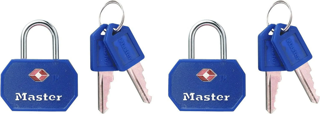 Keyed TSA-Accepted Luggage Lock, 1-1/4 In. Wide, Assorted Colors, 4681TBLR (Pack Of 2)
