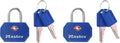 Keyed TSA-Accepted Luggage Lock, 1-1/4 In. Wide, Assorted Colors, 4681TBLR (Pack Of 2)