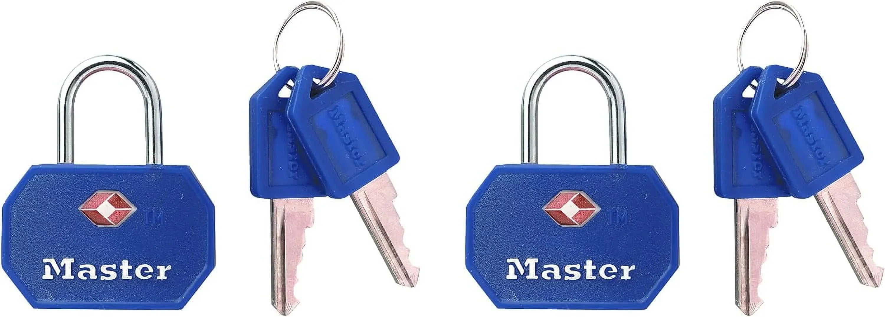 Keyed TSA-Accepted Luggage Lock, 1-1/4 In. Wide, Assorted Colors, 4681TBLR (Pack Of 2)