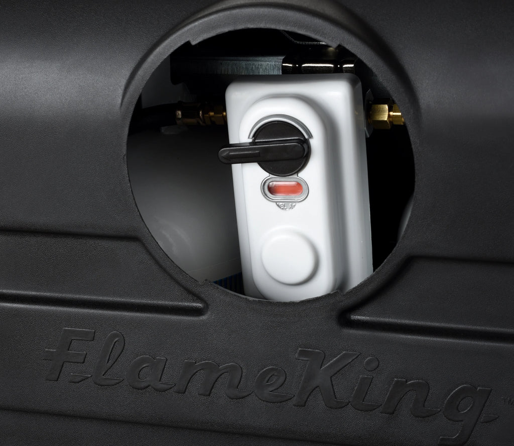 Flame King Heavy Duty Dual 20LB Black Propane Tank Shield for RV, Camper and Travel Trailer