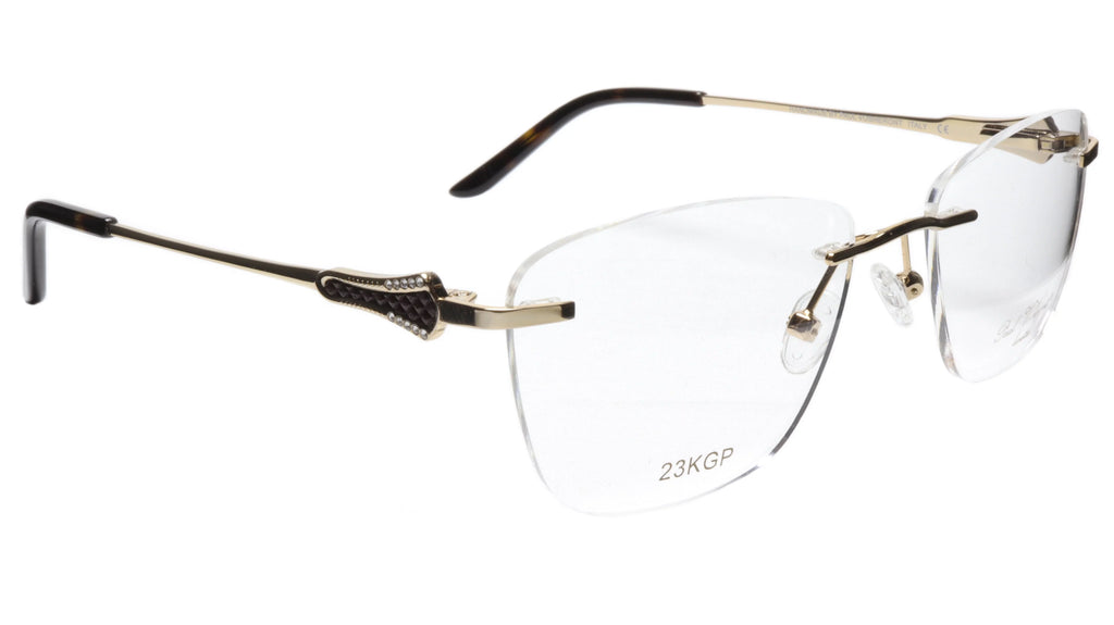 Paul Vosheront Tapered Square Gold & Black Acetate Optical Frame 52-18-135 37