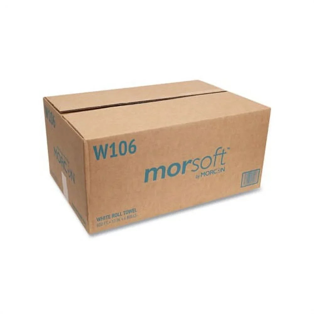 MORCON TISSUE 10 Inch Roll Towels 1-Ply, 10" x 800 ft, White, 6 Rolls/Carton