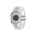 Worryfree Gadgets Metal & Resin Wristband for Apple Watch Silver/White 42/44/45mm (WX149-SLWT45)