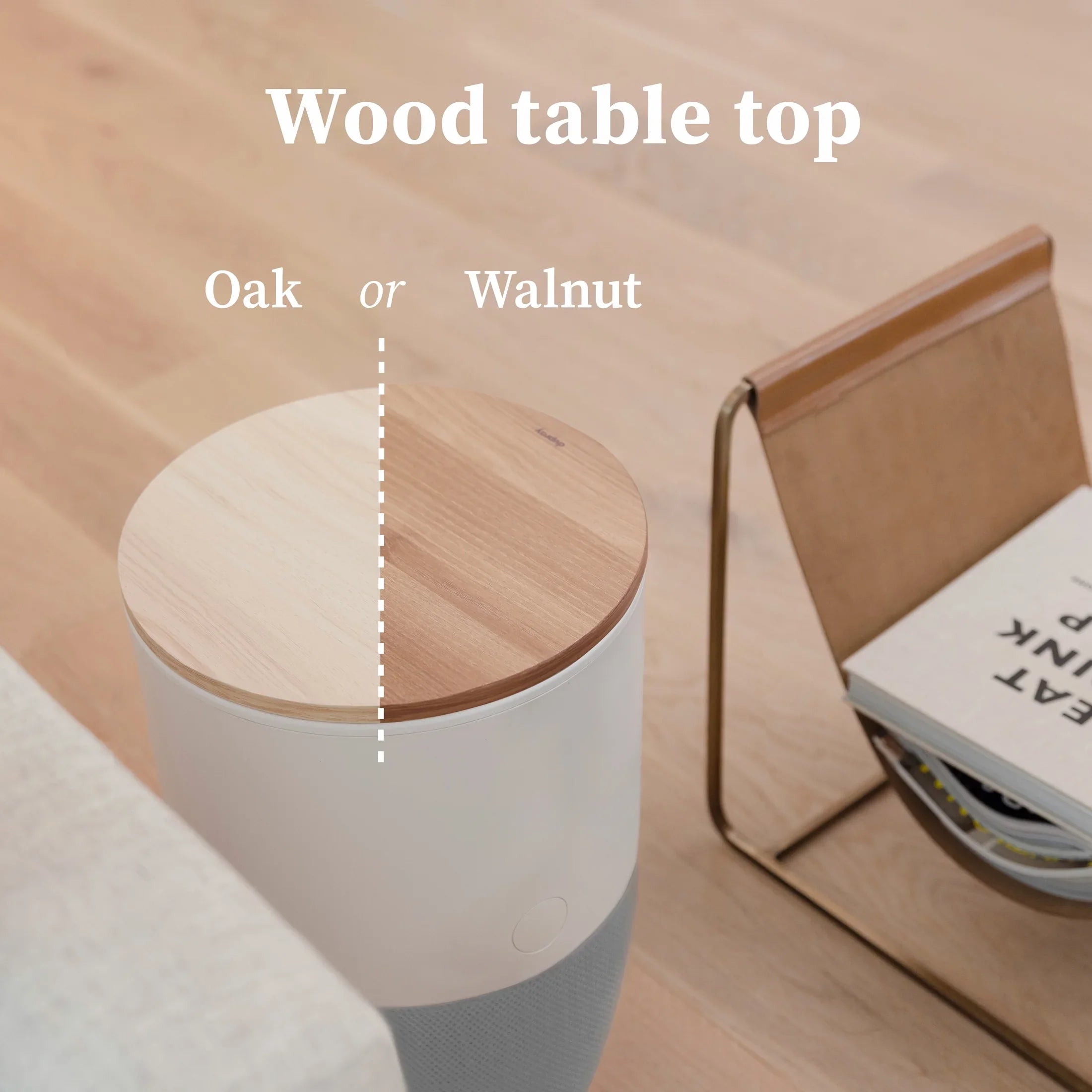 Dupray Bloom™ Air Purifier | Smart Medical-Grade HEPA-13 Air Filtration With Walnut Accent Table
