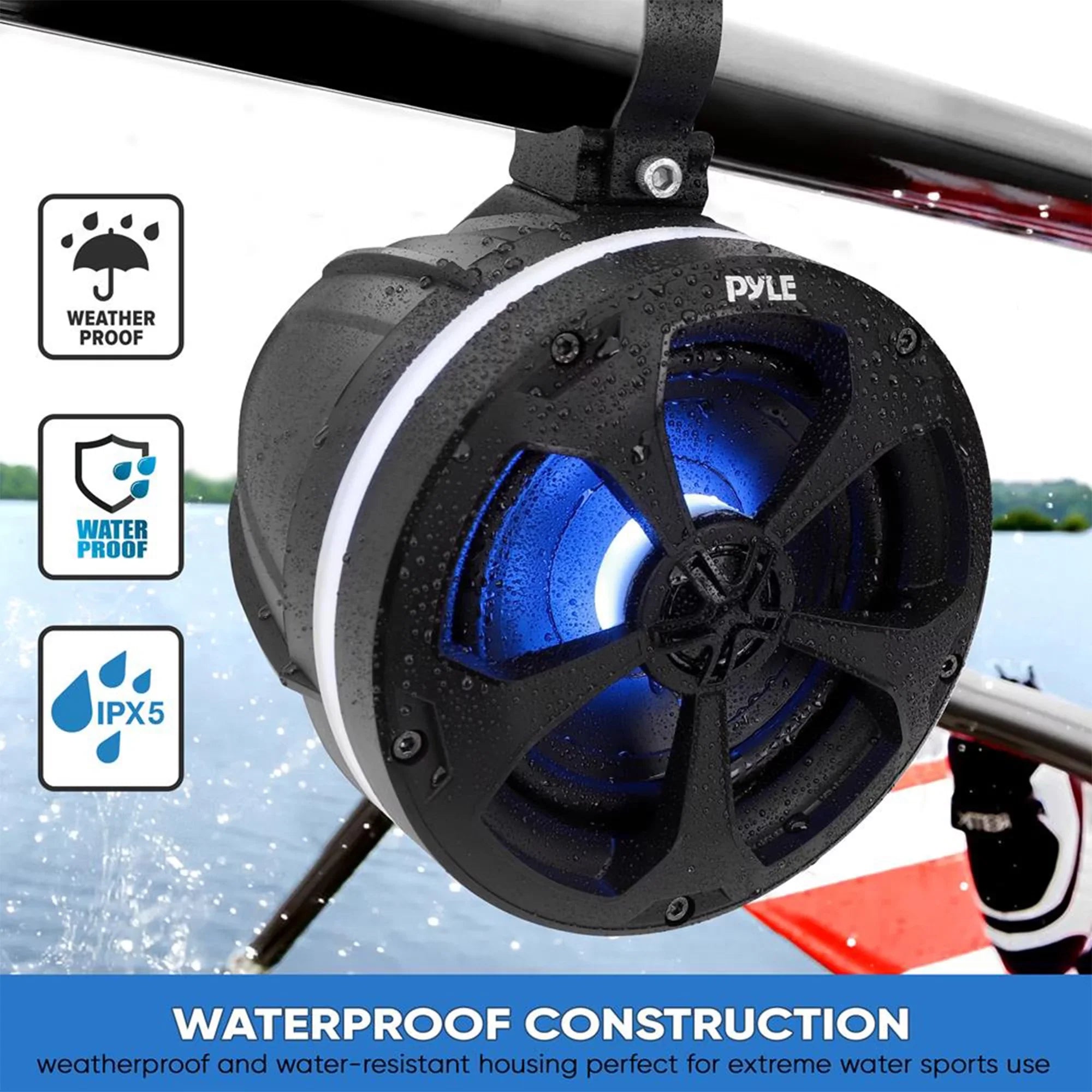 Pyle 5.25 In 1,000 Watt 2 Channel Waterproof Off Road Ship and ATV Speakers
