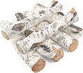 Hisencn Gas Fireplace Logs Set Ceramic White Birch Wood Logs for Indoor Inserts Outdoor Firebowl,Fire Pits, Vented, Propane, Gel, Ethanol, Electric, Realistic Fireplace Decoration 6 Pcs
