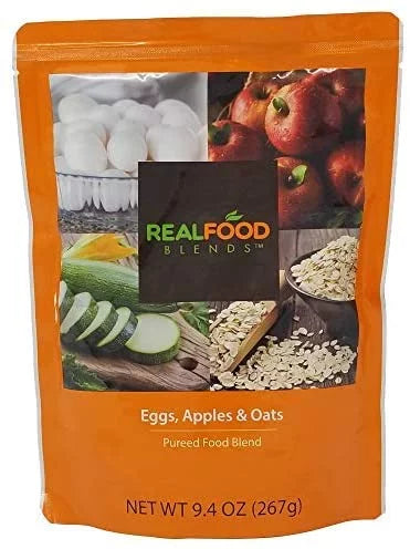 Real Food Blends - Eggs, Apples & Oats - Meals for Tube Fed People - 9.4 Oz Pouch (Pack of 12)