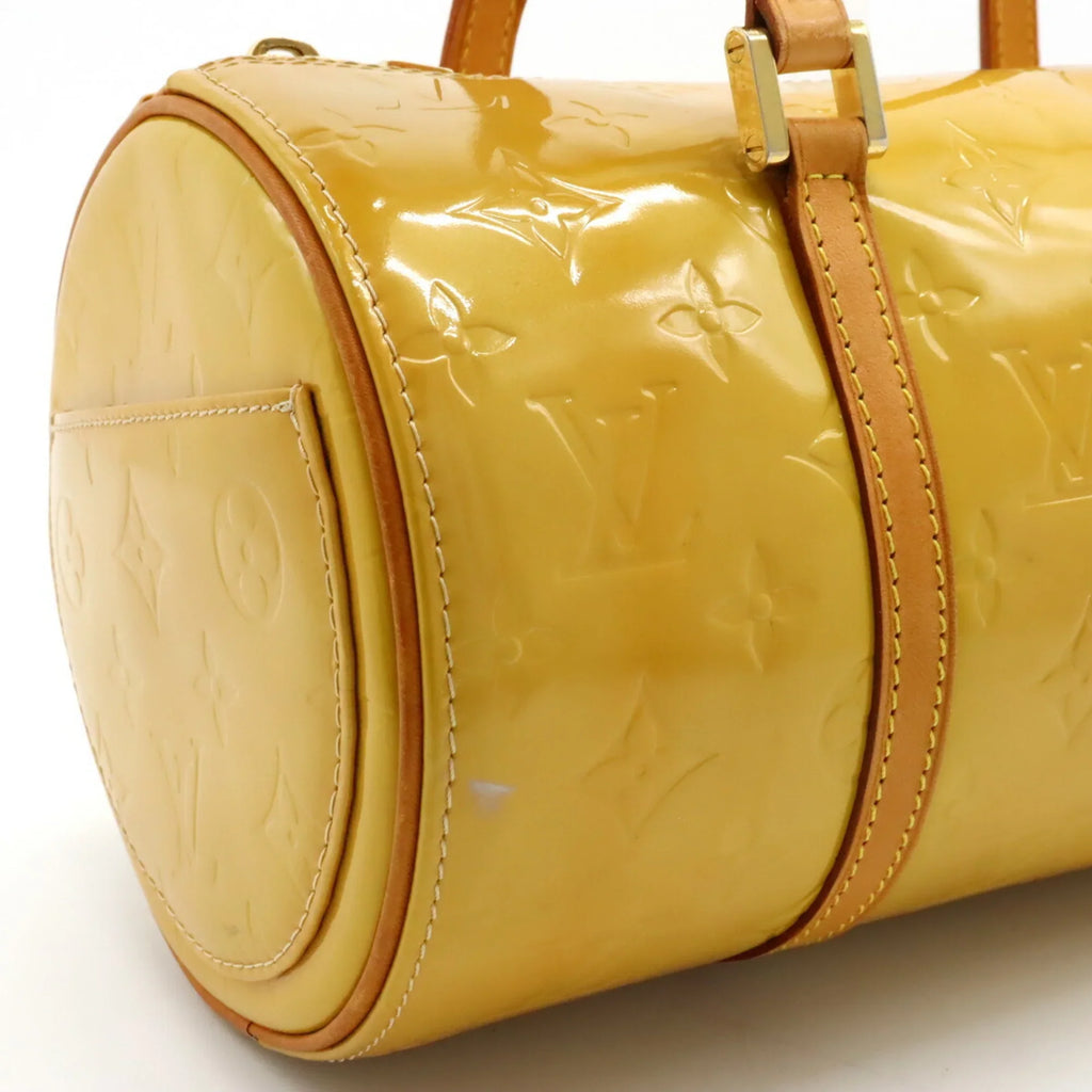 Pre-Owned LOUIS VUITTON Monogram Vernis Bedford Handbag Enamel Leather Beige Yellow M91006 (Fair)
