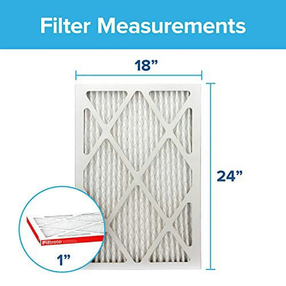 Filtrete 18x24x1, AC Furnace Air Filter, MPR 1000, Micro Allergen Defense, 2-Pack (exact dimensions 17.81 x 23.81 x 0.81)