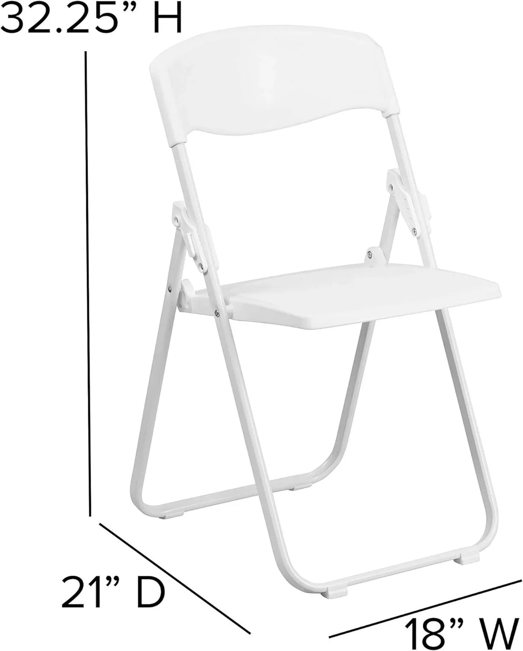 HERCULES Series 500 Lb. Capacity Heavy Duty White Plastic Folding Chair With Built-In Ganging Brackets