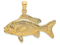 FJC Finejewelers 14k Yellow Gold 3d Red Snapper Fish Charm