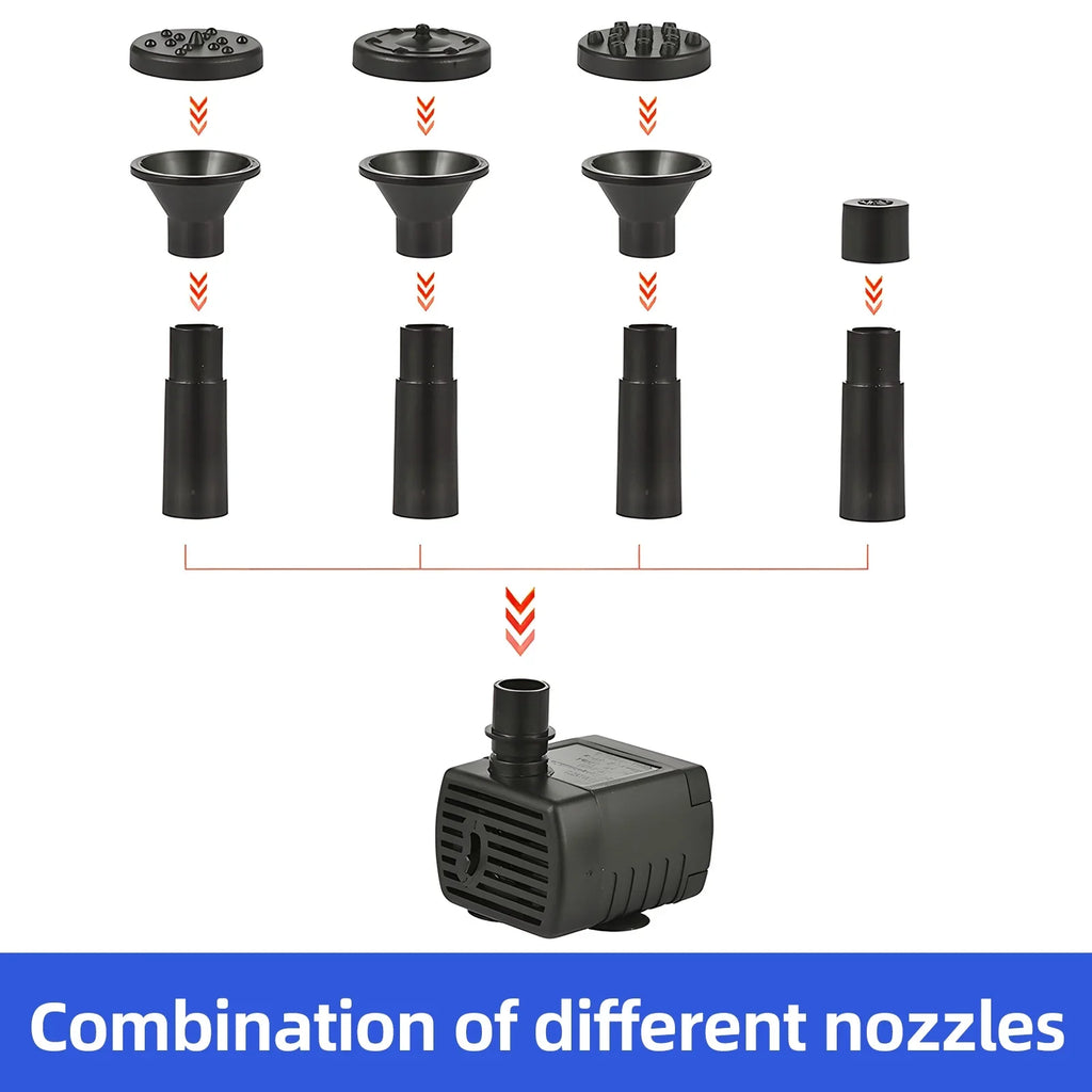 Arealer Fountain,Stakes Solar Powered 8 Nozzles 9.84ft 160l/hRate Pond/pool/fish Solar Powered Pond Water Pump Water Pipe And Nozzles 9.84ft Water And Stakes Solar Powered Pond PumpHuiop
