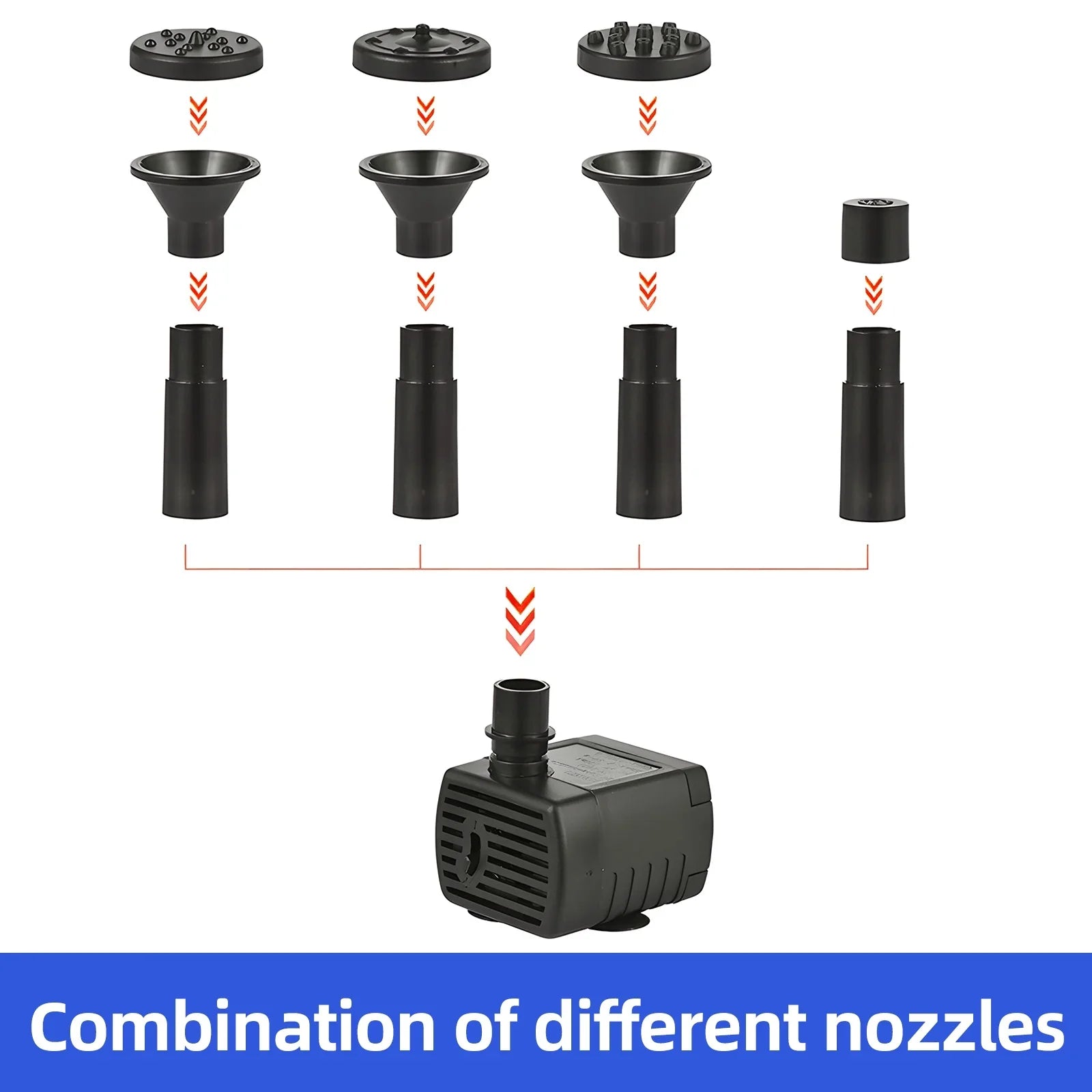 Arealer Fountain,Stakes Solar Powered 8 Nozzles 9.84ft 160l/hRate Pond/pool/fish Solar Powered Pond Water Pump Water Pipe And Nozzles 9.84ft Water And Stakes Solar Powered Pond PumpHuiop