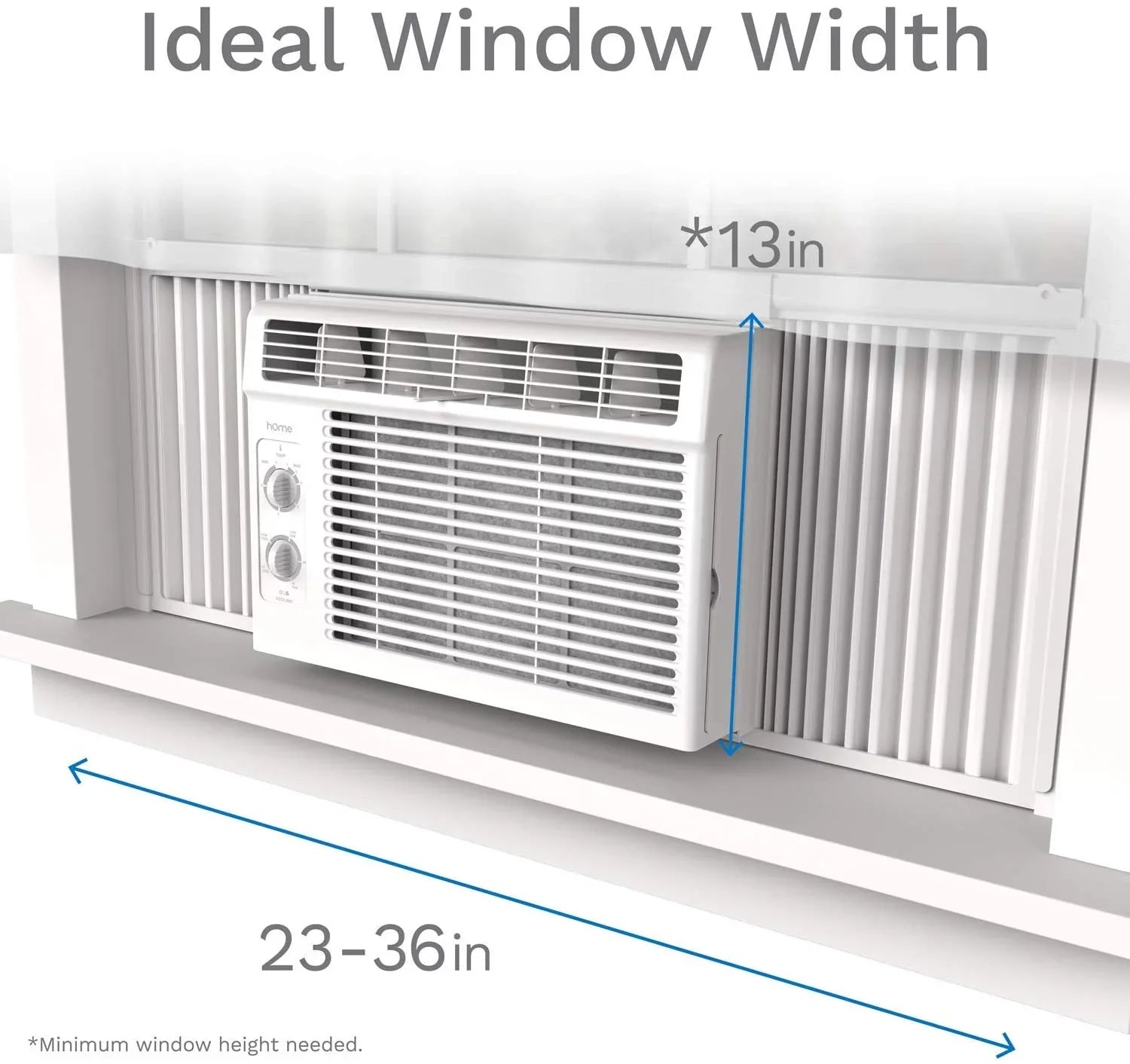 hOmeLabs Window Air Conditioner 5000 BTU - Easy Mechanical Control Compact AC Unit with Washable Reusable Filter, 2 Cooling Speeds, 2 Fan Speeds - Optimal for Bedroom and Rooms up to 150 Sq. Ft.
