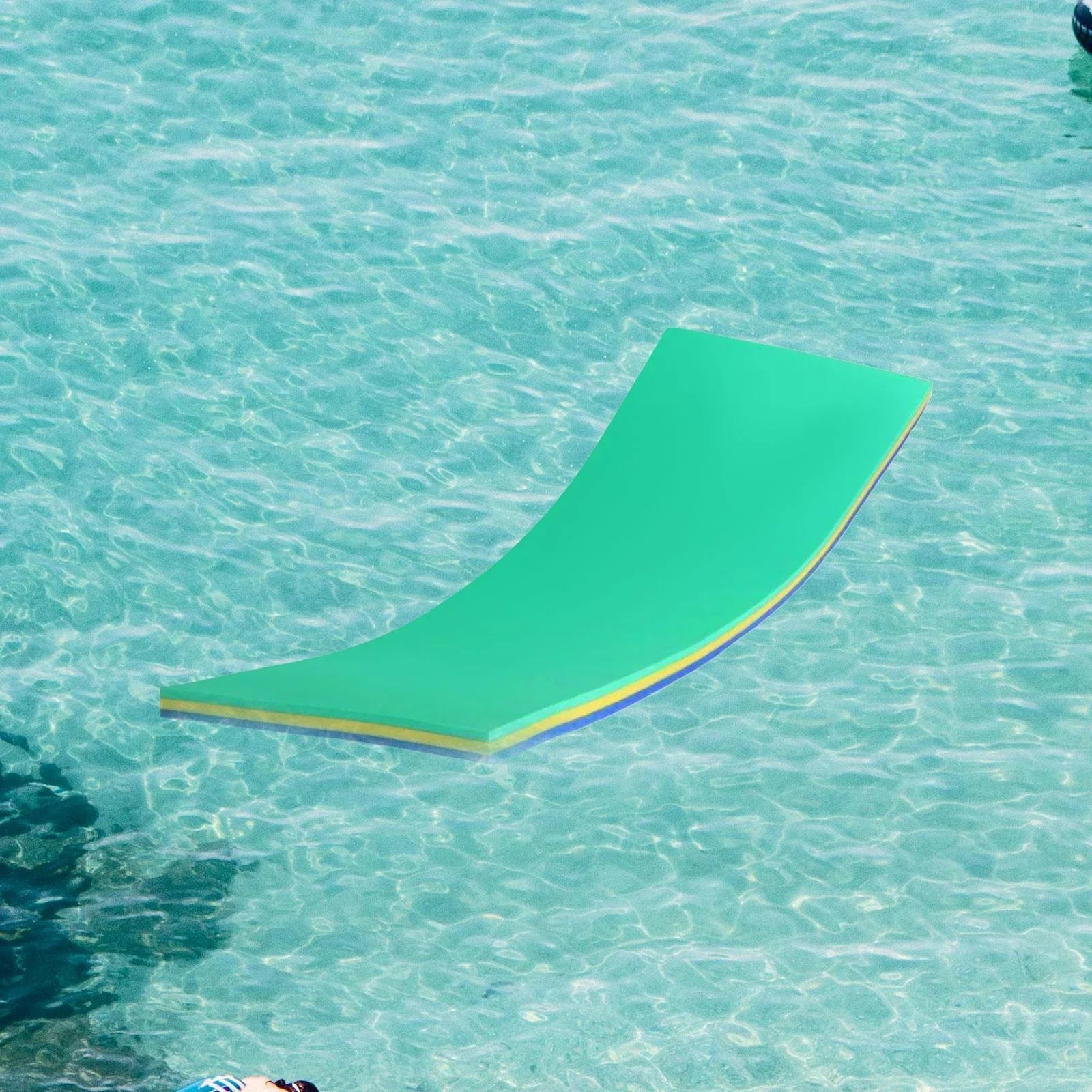 GARENDE Water Mat 3 Layer Raft for Pool Relaxing Tear Durable Floats Yellow