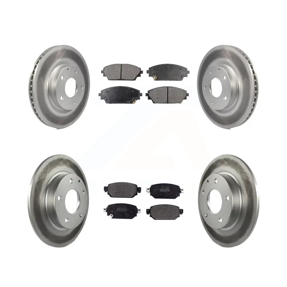 Transit Auto - Front Rear Coated Disc Brake Rotors And Semi-Metallic Pads Kit For 2019-2021 Mazda CX-3 AWD KGF-101816