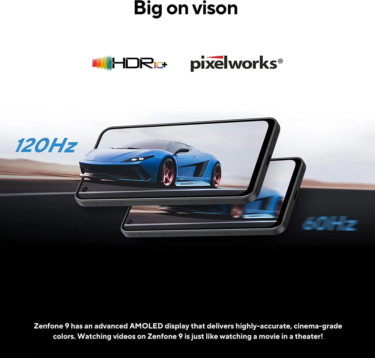 ASUS ZenFone 9, 5.9” FHD+ 2400x1080 AMOLED 120Hz, 50MP/12MP Dual Camera, 8GB, 256GB, 5G LTE Unlocked Dual SIM, White, US Version, AI2202-8G256G-WH