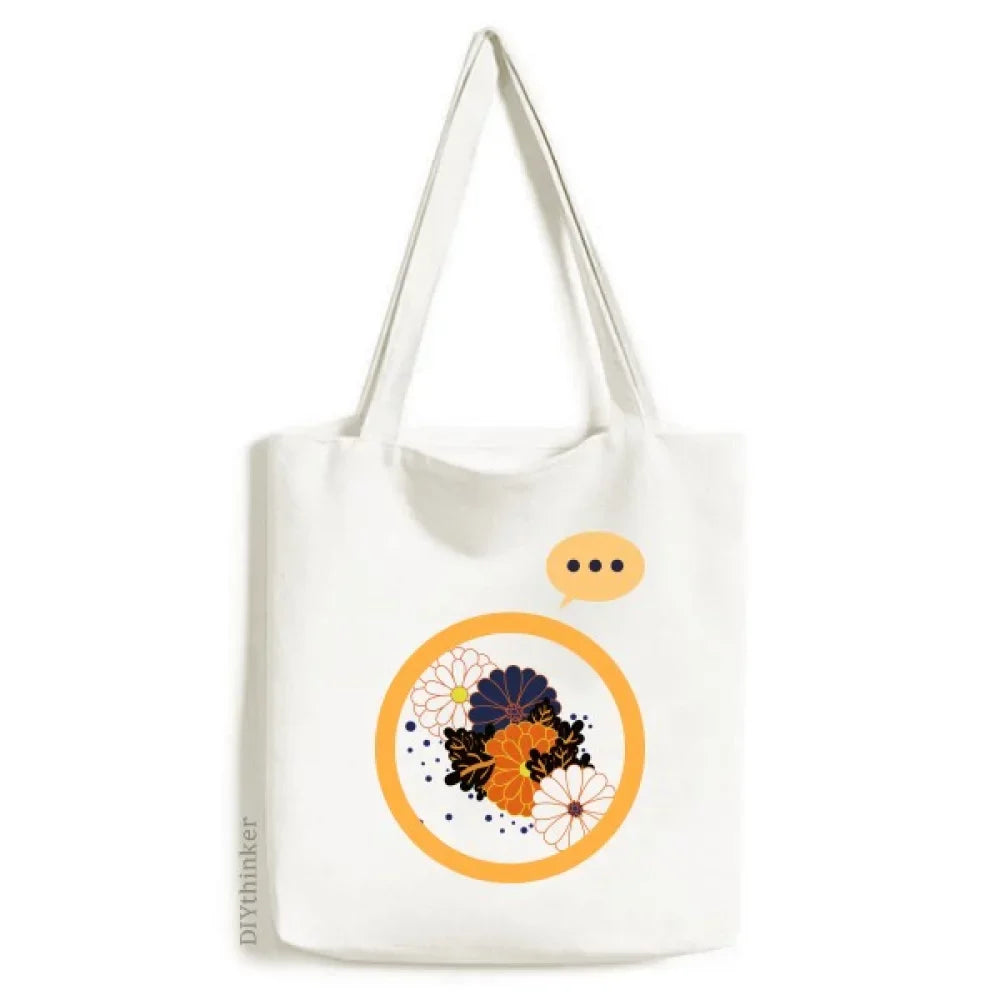 Colour Decoration Flower s Chrysanthemum Expression Sack Canvas Tote Shoulder Bag