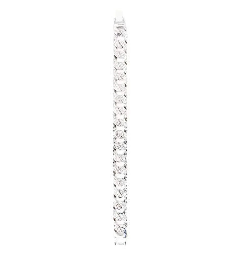 Charles Raymond Big Bling Watch Inspired by Hip Hop - Mens Iced Out Timepiece - Faux Chrono Eyes - Diamond Rhinestones on Blast - ST10311 (Silver Rubber Cuban)