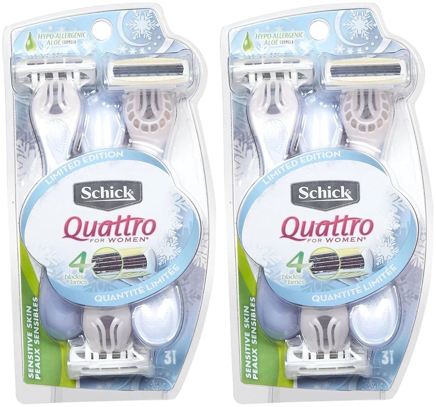 Schick Quattro Quattro For Women Sensitive Skin Disposable Razor - 3 Ct - 2 Pk