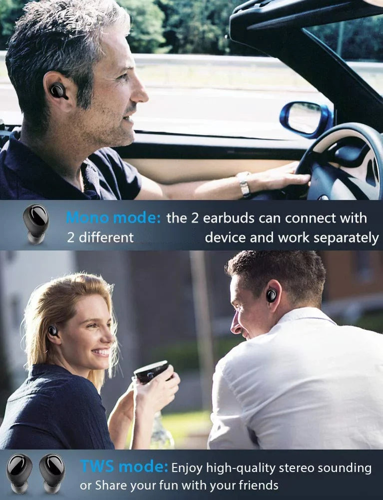 Wireless TWS Headphones for OnePlus Nord N300 5G/N20 5G, 10T 5G Phones - Earbuds Earphones True Wireless Stereo Headset Hands-free Mic Fitting With OnePlus Nord N300 5G/N20 5G, 10T 5G