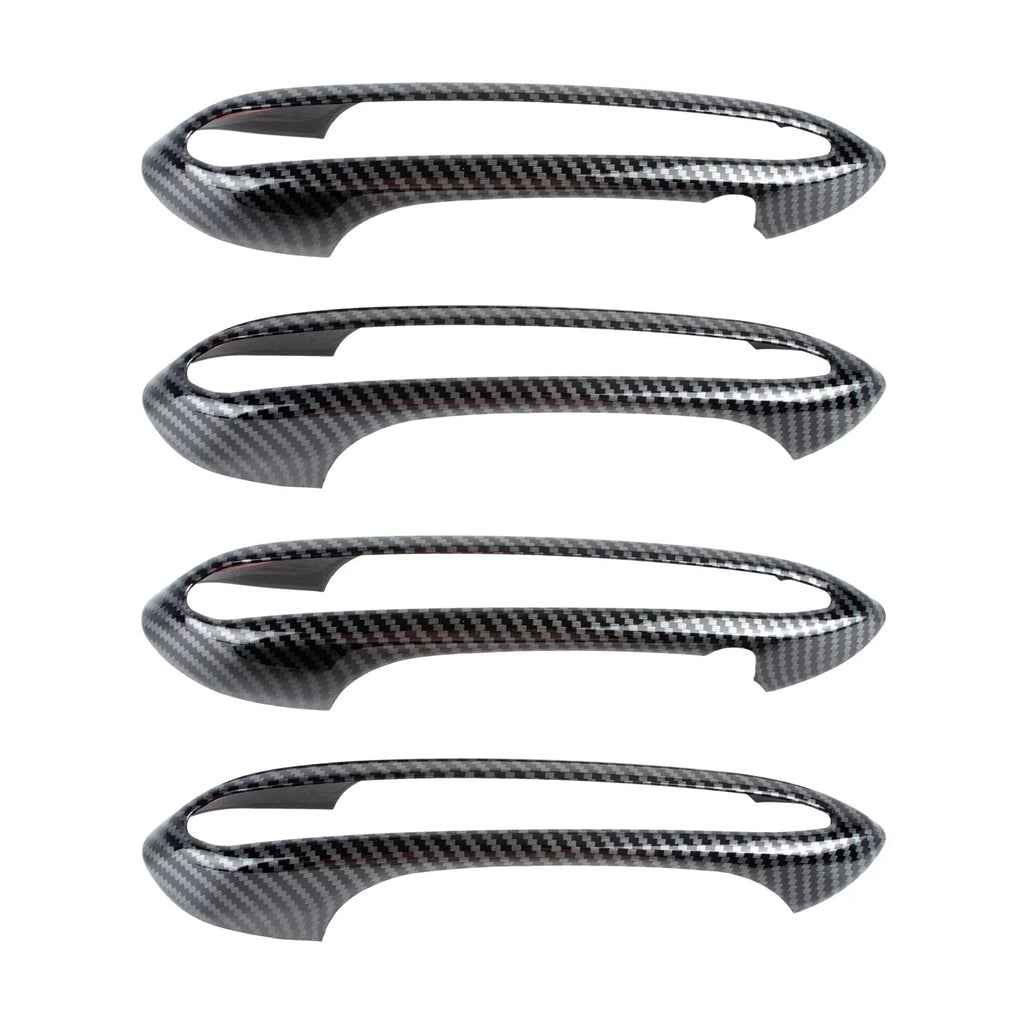 Xotic Tech 1 Set (4 pieces) Exterior Door Handle Surround Coating trims, Carbon Fiber Style, Matching with BMW 5 Series G30 2018-up