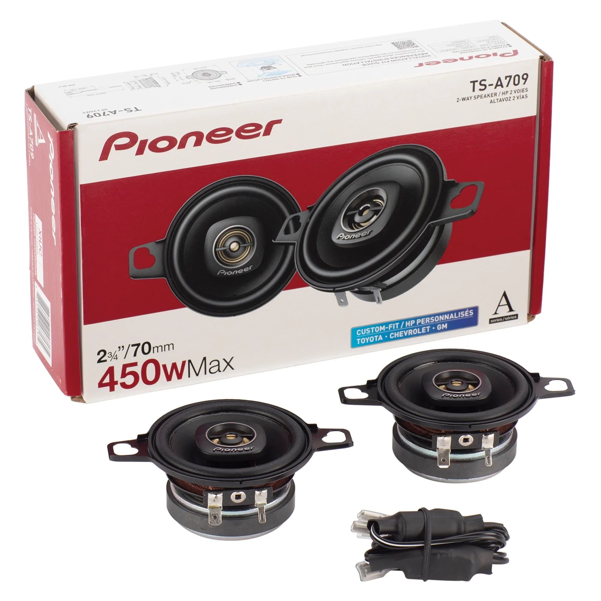 Pioneer TS-A709 2.75-Inch 2-Way Coaxial Speakers Pair - 450W