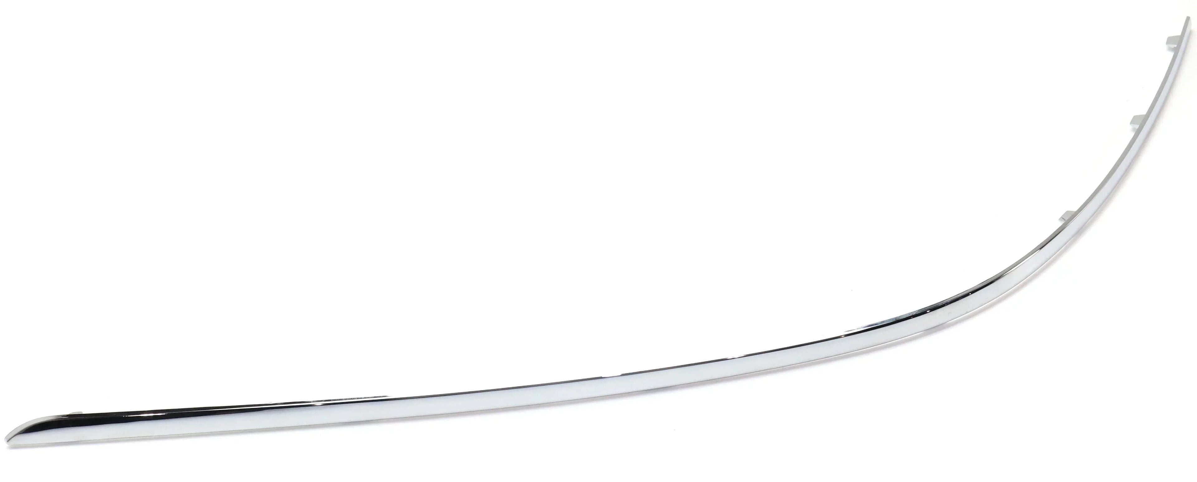 Bumper Trim Fitting With 2012-2014 Mercedes Benz C250 C300 Rear, Left Driver Side, Outer Chrome