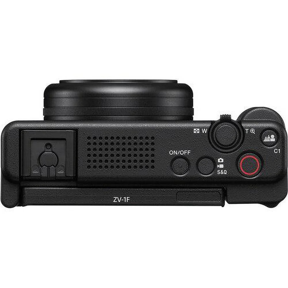 Sony ZV-1F Vlogging Camera (Black) with SanDisk 64GB Memory Card + Tripod + ZeeTech Accessory Bundle