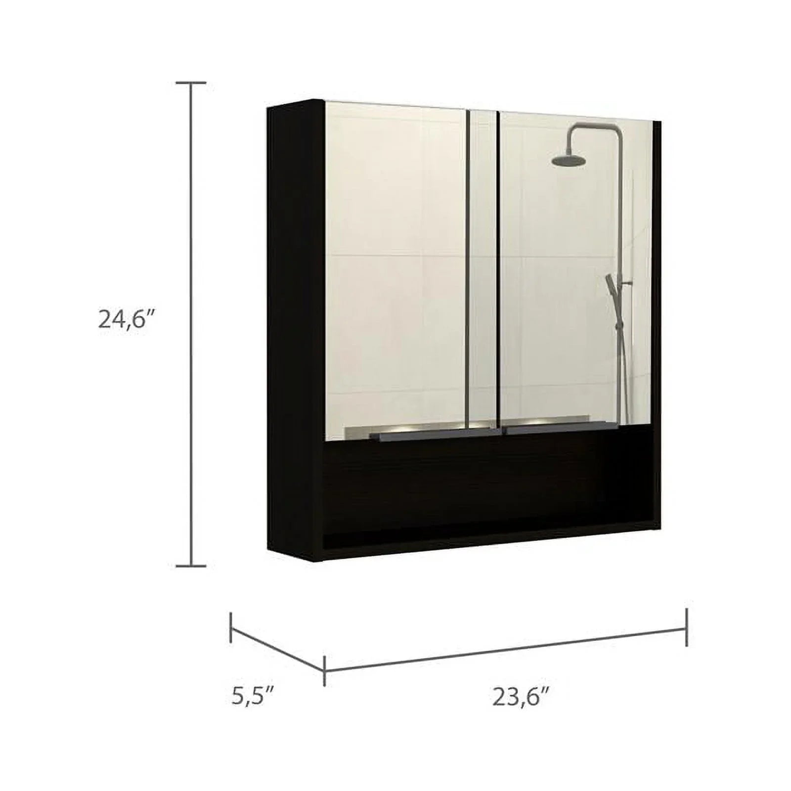 Home Square 2-Piece Set with Medicine Cabinet & 63" One Door Linen Cabinet