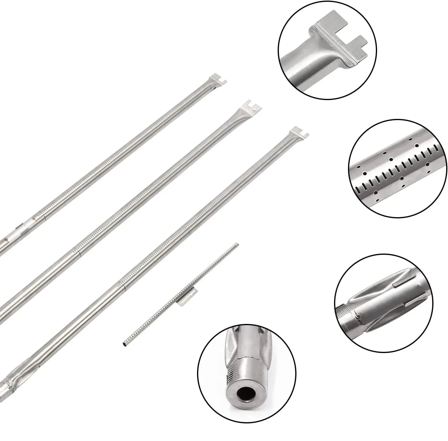 67820 67722 Grill Burner Tube Set Replacement for Weber Genesis 300 Series (2007-2010), Genesis E310 E320 S310 S320 EP310 EP320 Grills with Side Control Knobs, 34-1/4 Inch Stainless Steel Grill Burner