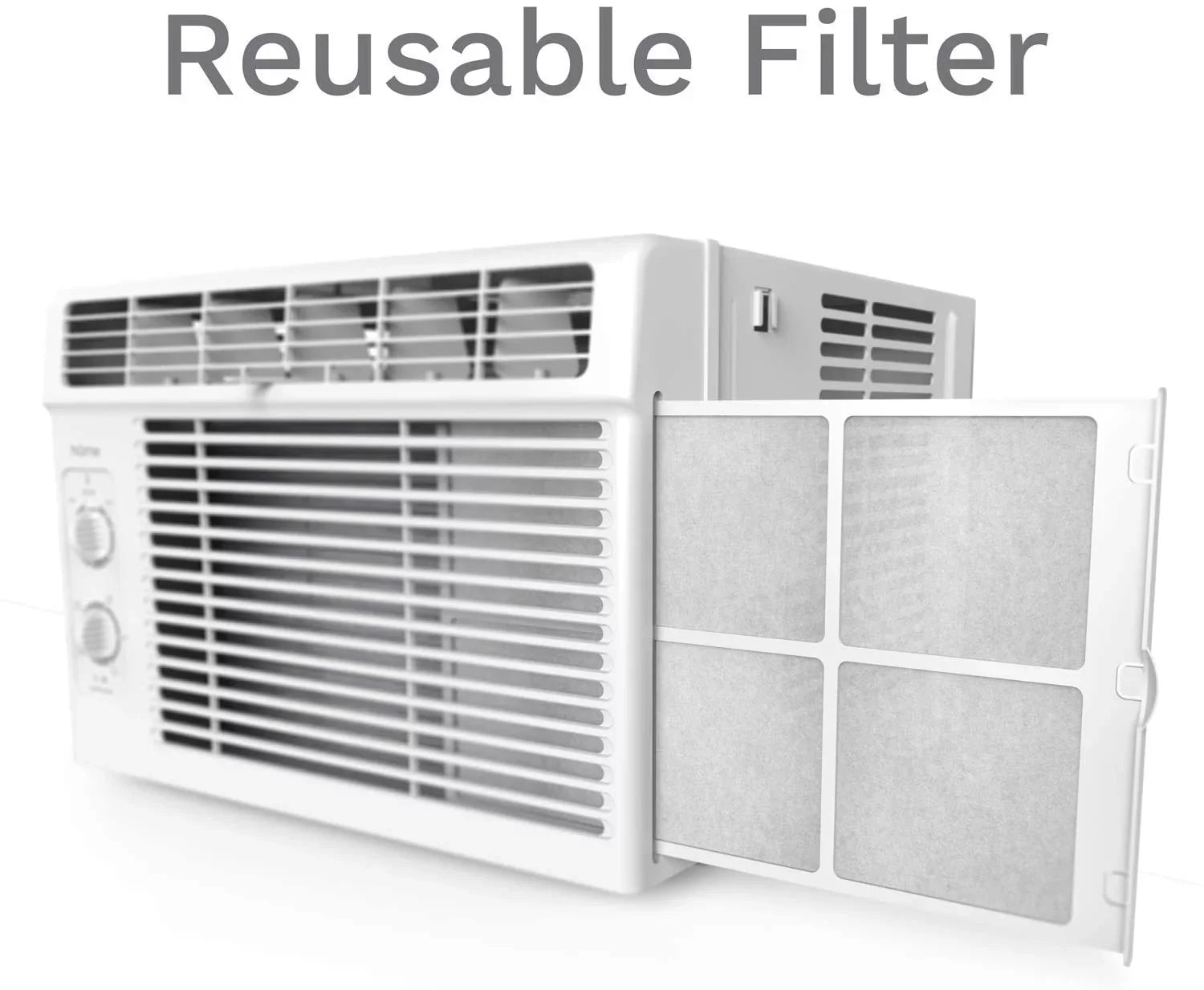 hOmeLabs Window Air Conditioner 5000 BTU - Easy Mechanical Control Compact AC Unit with Washable Reusable Filter, 2 Cooling Speeds, 2 Fan Speeds - Optimal for Bedroom and Rooms up to 150 Sq. Ft.
