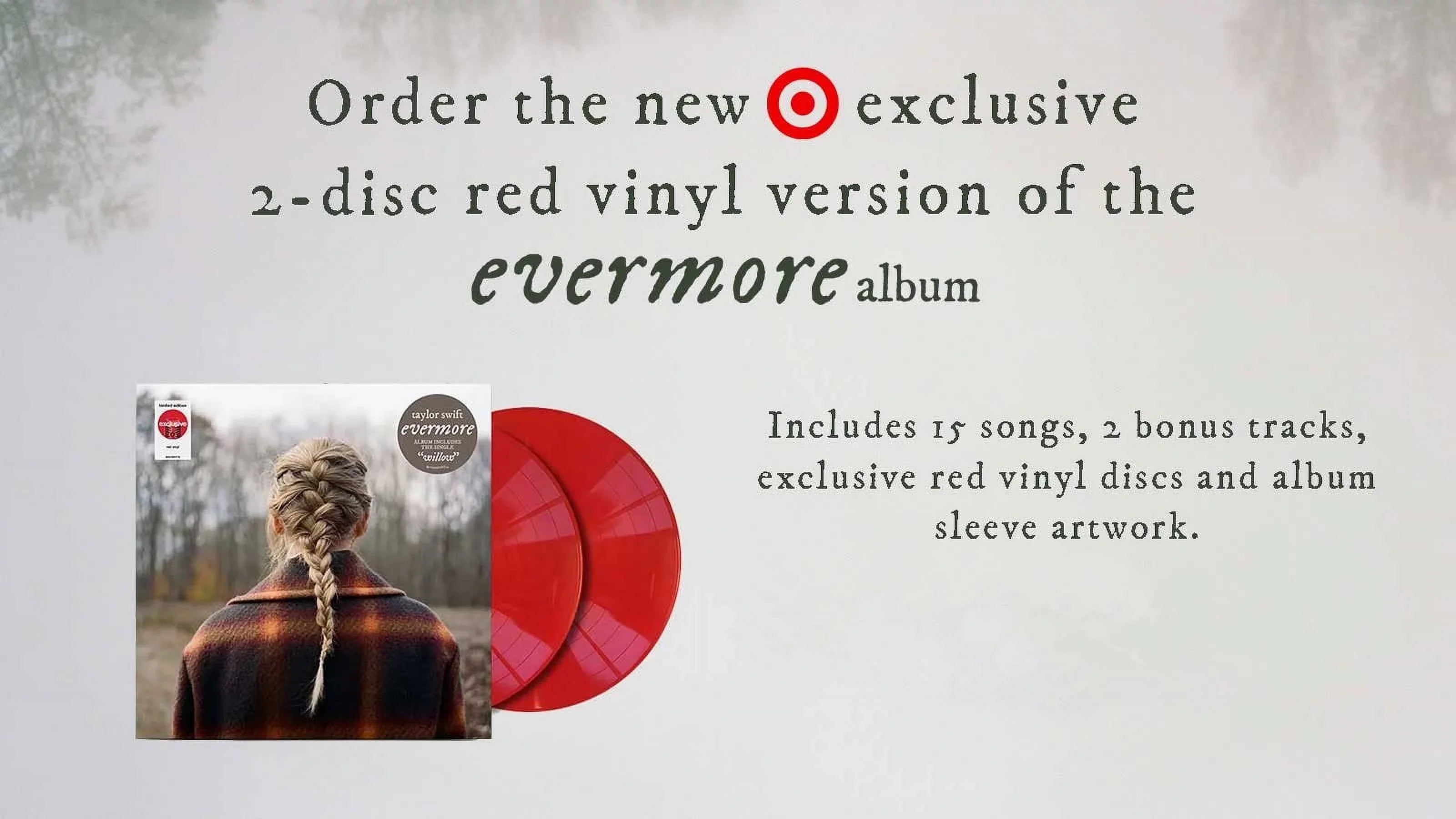 Taylor Swift - Evermore Exclusive Limited Edition Red 2x LP Vinyl Record