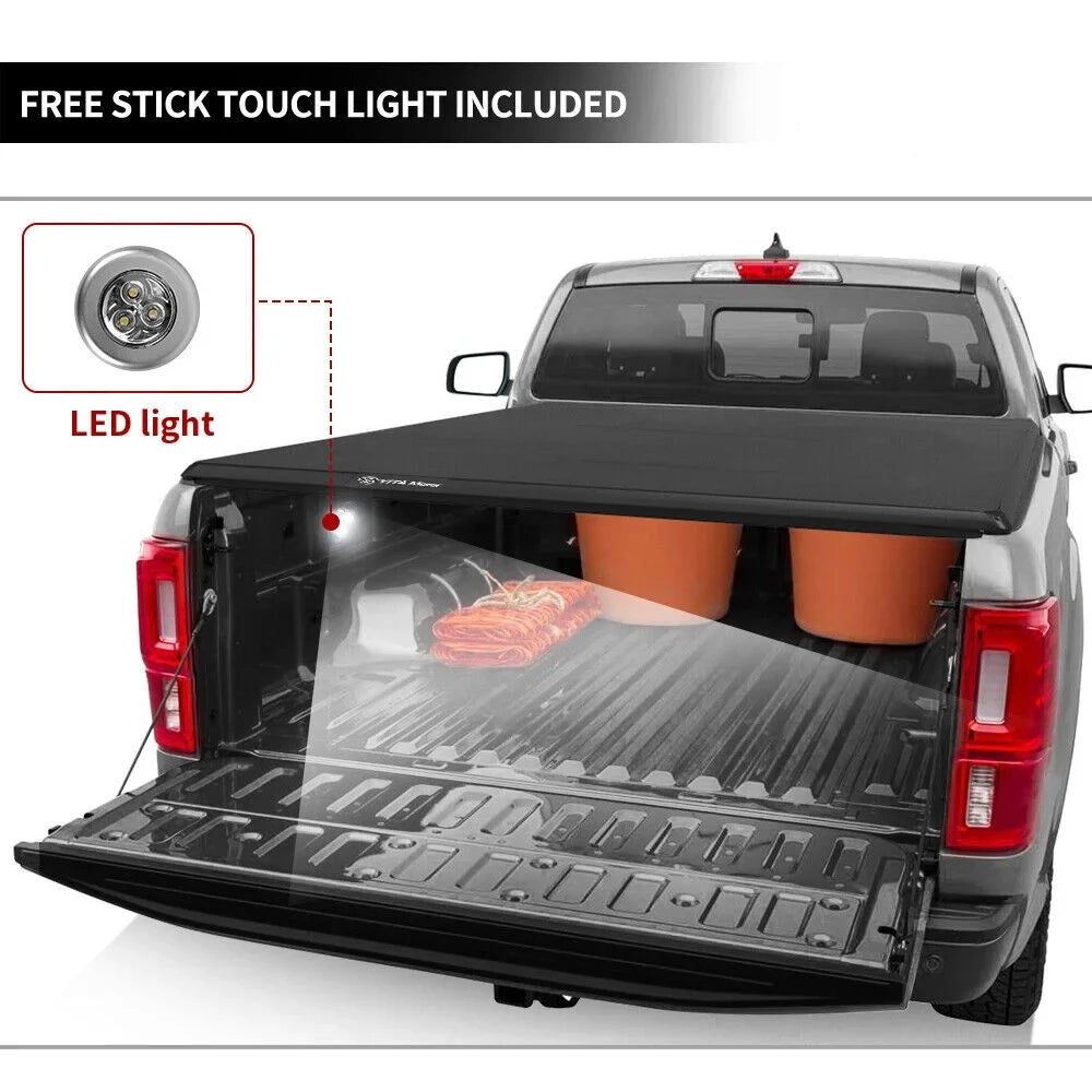 Ledkingdomus 5.7 ft Bed Soft Roll up Truck Bed Tonneau Wrap for 2009-2023 Dodge Ram 1500 Without Rambox