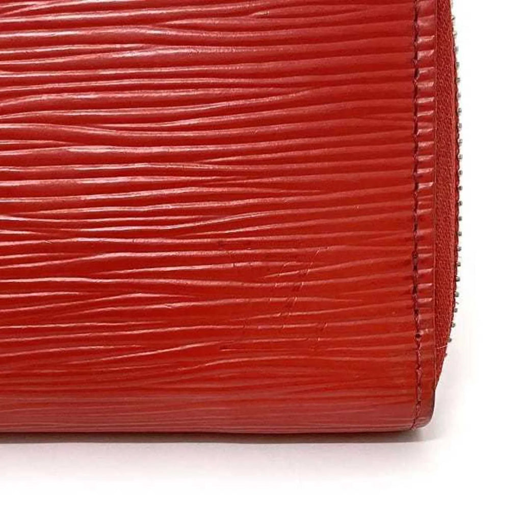 Pre-Owned Louis Vuitton Long Wallet Portefeuille Clemence Red Coquelicot Epi M60913 Leather MI1115 LOUIS VUITTON LV (Good)